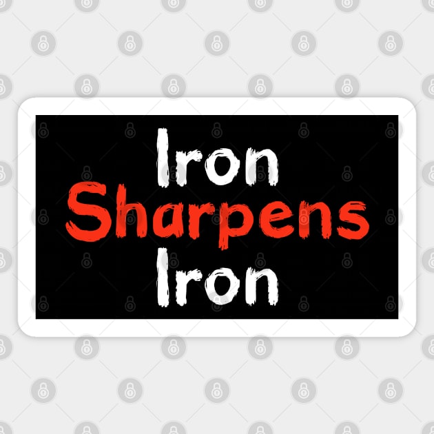 Iron Sharpens Iron Magnet by Mint Forest